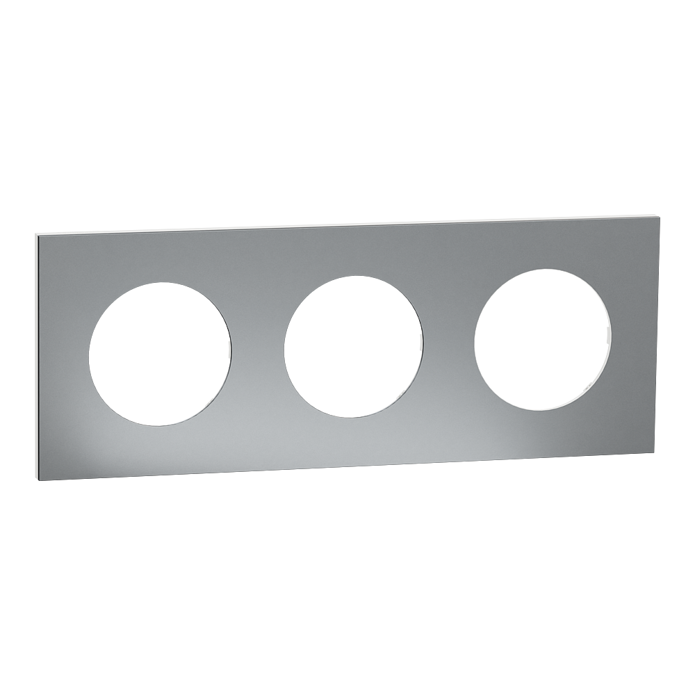 Odace M. plaque 3 postes titane blanc